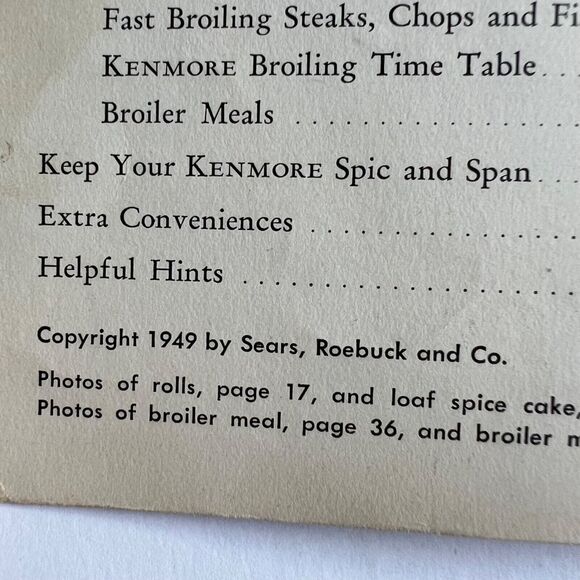 Vintage 1949 Cookbook Gas Cookery with your Kenmore Paperback - Picture 5 of 14